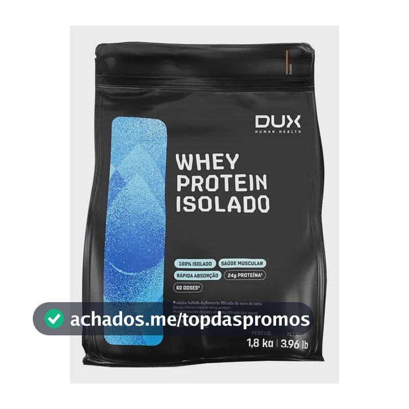 Whey Protein Isolado Dux Nutrition 1,8 Kg Sabor Cappuccino contém cafeína