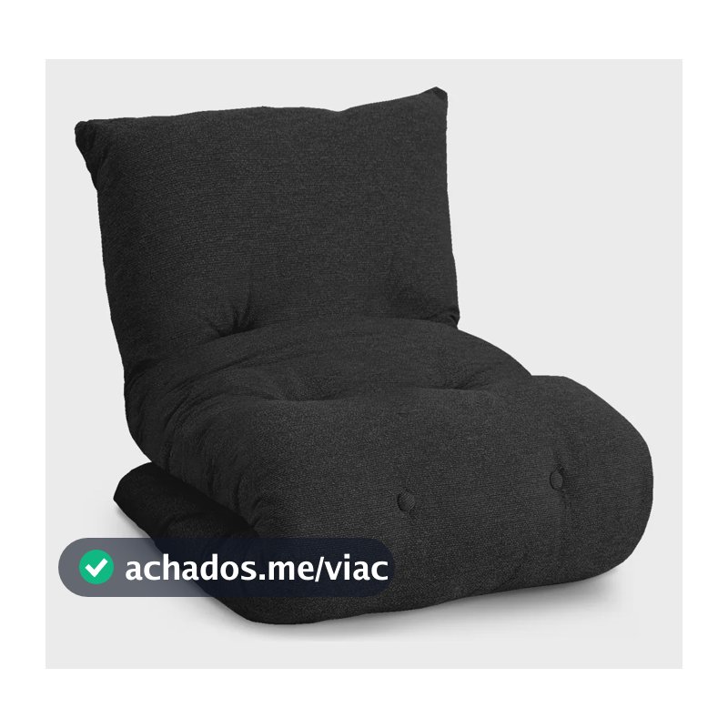 Futon Colchonete Dobrável De Espuma Preto Solteiro