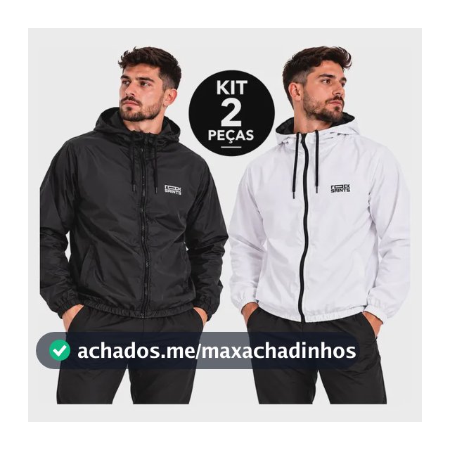 Kit 2 Jaquetas Corta Vento Impermeável Liso Unissex