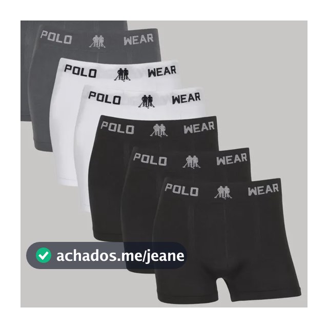 Kit 8 Cuecas Boxer Masculina Polo Wear Cós Largo Sem Costura