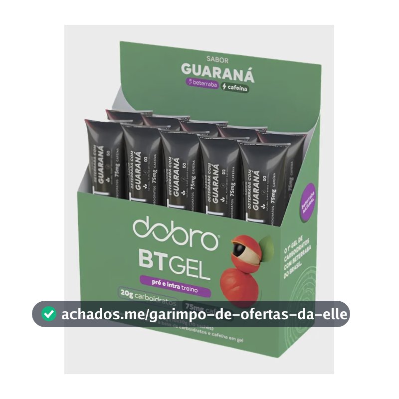 Suplemento em gel Dobro Energético Carboidratos Bt sabor Beterraba com Guaraná e Cafeína x 300g 10 un
