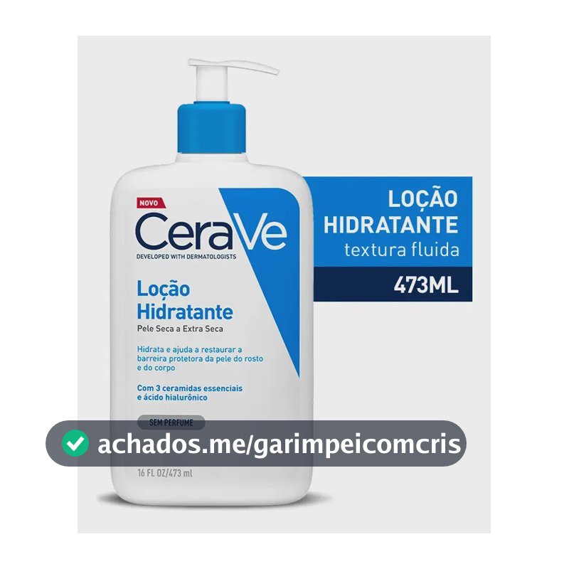 Loção Hidratante Corporal Sem Perfume, com Ceramidas Essenciais e Ácido Hialurônico, Textura Fluida CeraVe 473ml