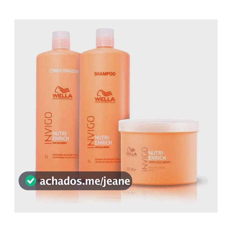 Kit Wella Invigo Nutri Enrich Sh 1lt + Cond 1lt + M 500g