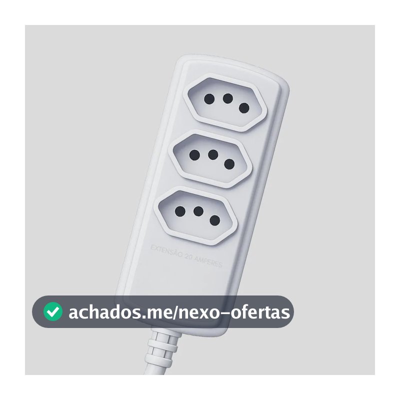Extensao 3 Tomadas Tripolar 20a 3m Branco Force Line Branco