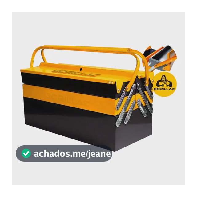 Caixa Para Ferramentas Sanfonada Com 5 Gavetas Metálica 42cm Amarelo E Preto Grz-5g Gorillaz