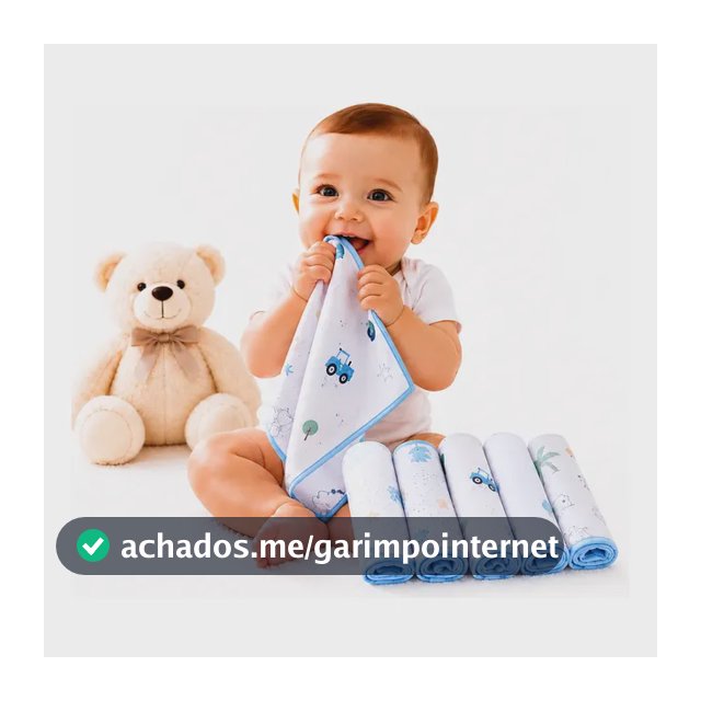Kit 6 Babete Paninho Fralda De  Boca Bebe 100% Algodão 30x30