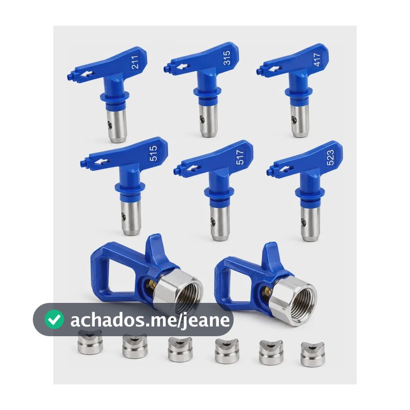 Kit 6 Bicos Airless Pintura + 2 Porta Bicos 211/315/417a 523 Azul