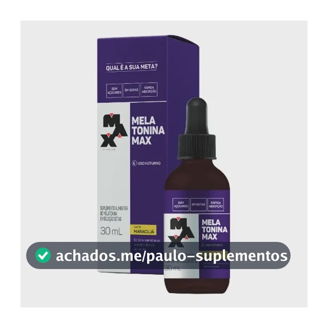 Melatonina 30ml Max Titanium 21mcg em Gotas Sabor Maracujá