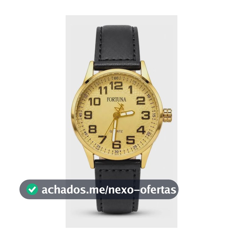 Relógio De Pulso Masculino Fortuna Old Money Minimalista Preto Cx Dourada