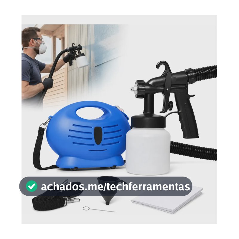 Pistola De Pintura Elétrica Pulverizador Tinta 650w 2.5mm 1l Azul 110v