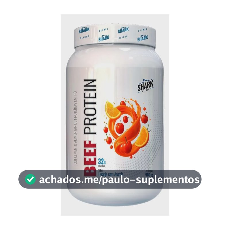 Whey Beef Protein Zero Lac 900g Laranja C/acerola Shark Pro Laranja Com Acerola