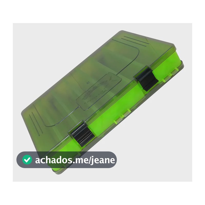 Estojo Organizador P/ Iscas Artificiais Duplo 2 Lados Cor Verde