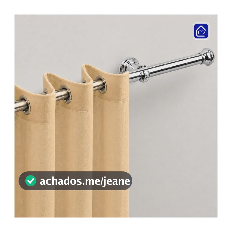 Kit Varão Cortina 2 Metros 19mm Completo Cromado Simples Cromado