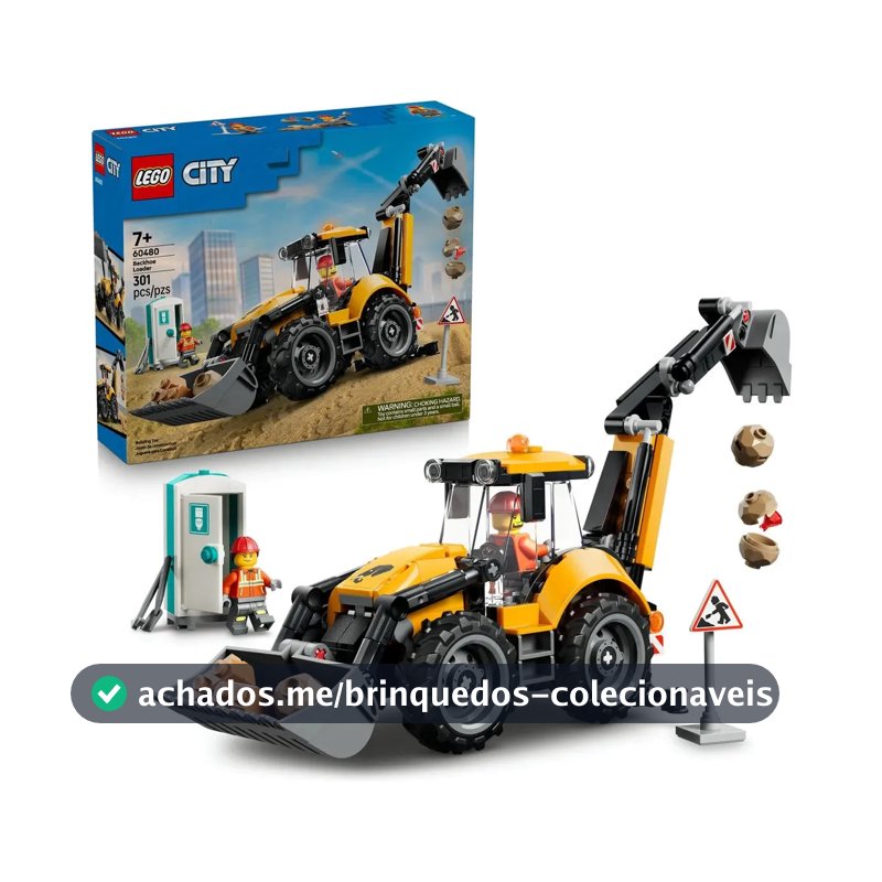 Retroescavadeira LEGO City 60480 amarela