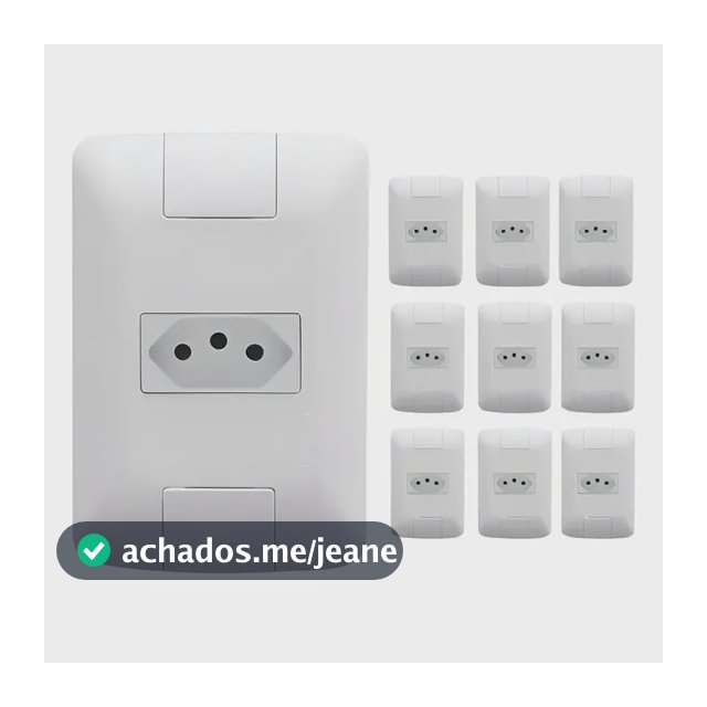 Kit Com 10 Tomadas Simples 10a 250v 2p+t Tramontina Aria Cor Branco