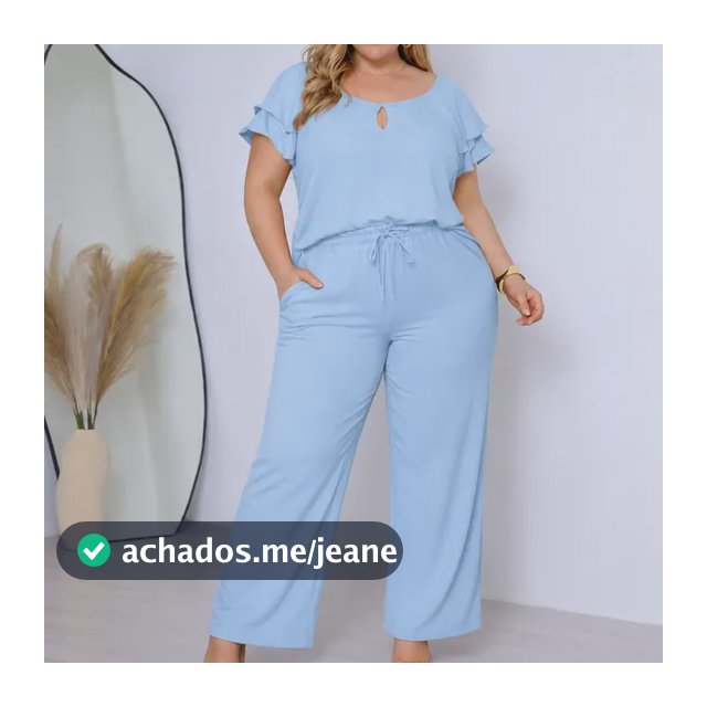 Conjunto Feminino Plus Size Casual Blusa E Calça Com Bolsos