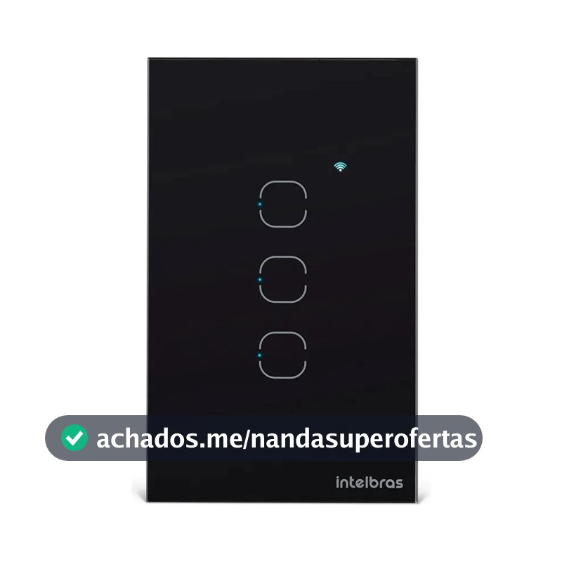 Interruptor Inteligente Touch WI-FI 3 Teclas Eiw 1003 Preto Intelbras