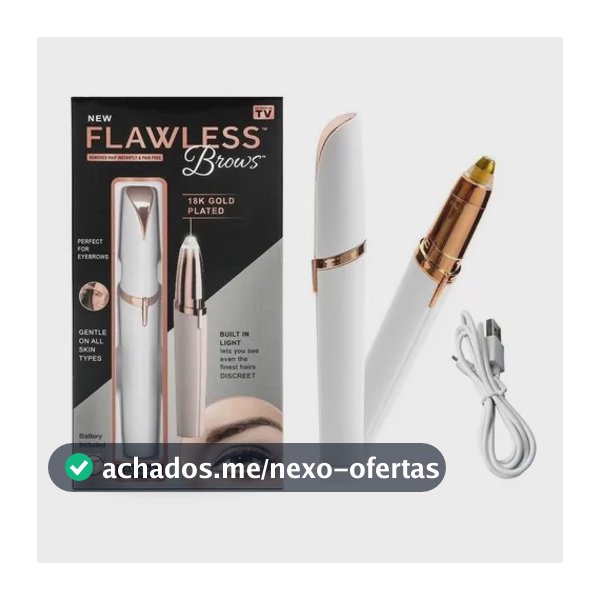Caneta Depiladora Automática Feminina Sobrancelha Branco Finishing Touch Flawless Brows