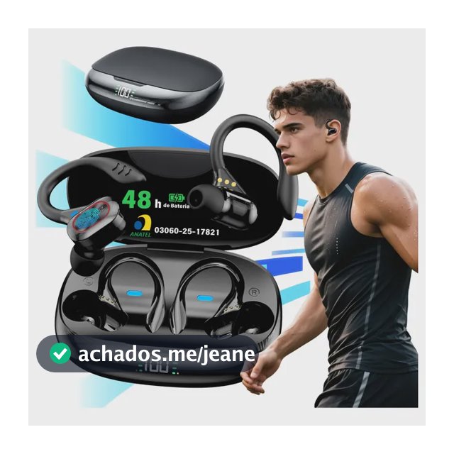 Fone de Ouvido JSKJ TWS S730 Bluetooth Esportivo Preto para Academia e Corrida