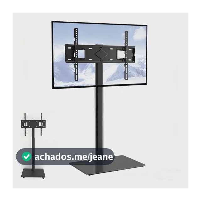 Suporte De Chão Pedestal Tv De 32 A 70 Polegada Com Rodizio Preto
