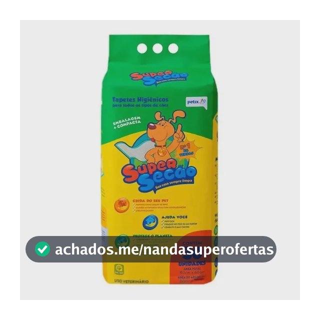Tapete Higiênico Super Secão Petix 80x60 - 30 Unidades Branco