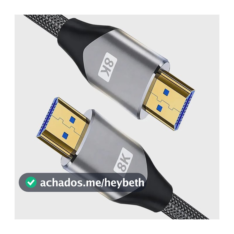 Cabo Hdmi 5 Metros 2.1 8k Ultra Hd 120hz Blindado - Máxima Qualidade De Imagem Jogo Transmissão Para Tv Suporta Hdr, Compatível Com Ps5, Xbox, Monitor, Projetores, Pc - Querocase