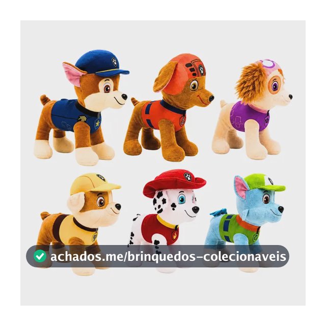 Kit 6 Bonecos Pelúcia Patrulha Canina Coleção Infantil Fofo Kit 6 Pelúcia Patrulha Canina