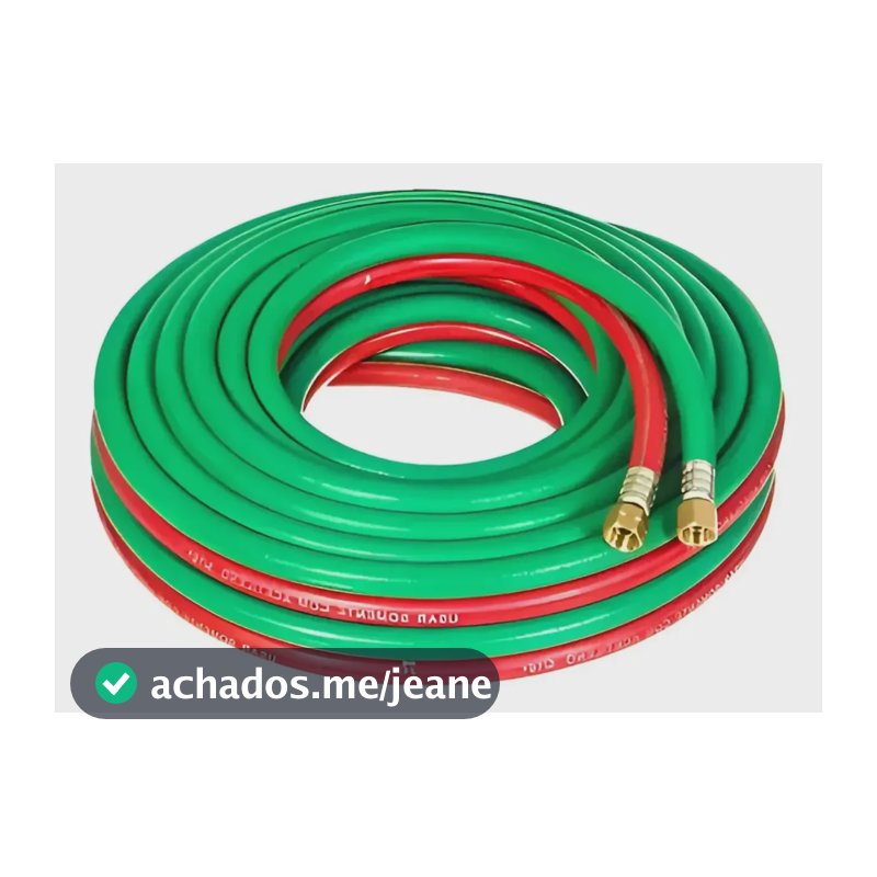 Mangueira Dupla Solda 5/16 C/terminais 300psi - 5 Metros Verde