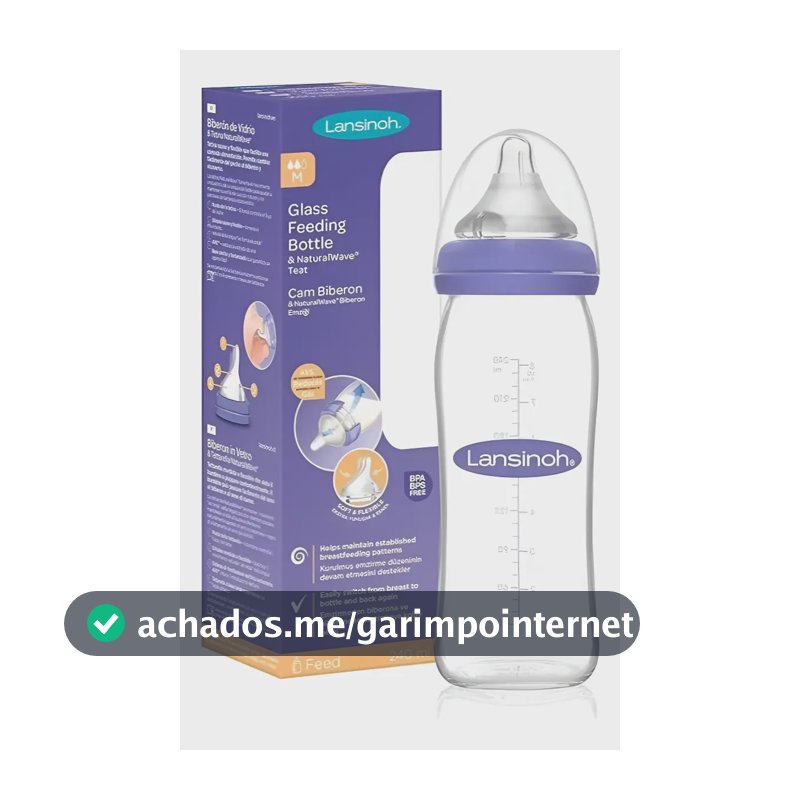 Mamadeira De Vidro 240ml - Glass Breastmilk Feeding Bottle Transparente
