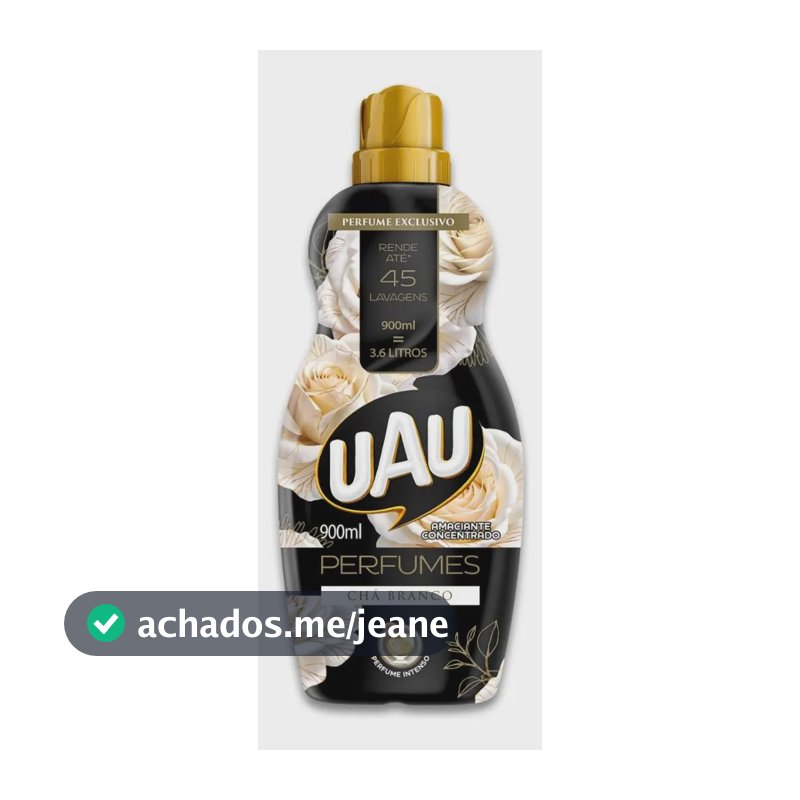 Amaciante Concentrado 900ml Uau Perfume Chá Branco