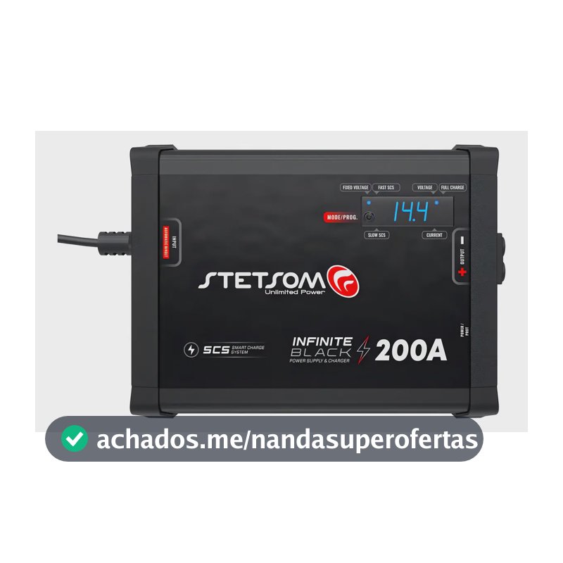 Fonte Automotiva Stetsom Infinite 200A com Carregador De Bateria Smart Cooler