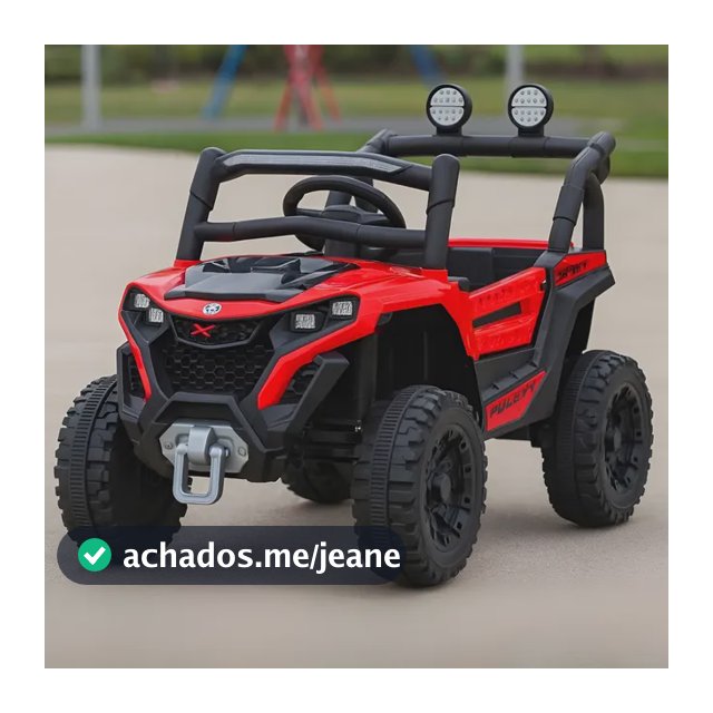 Carro Jipe Elétrico Infantil Controle Remoto Pedal Sons Cor Vermelho