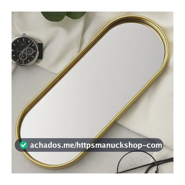 Bandeja Decorativa Espelhada Premium Multiuso Luxo Oval Dourada Espelhada