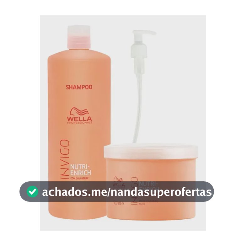 Kit Wella Nutri Enrich Shampoo 1000ml + Máscara 500ml Invigo