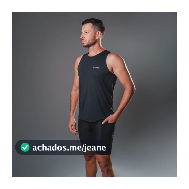 Regata Running Woom Light Run Preto Masculina I Preto G