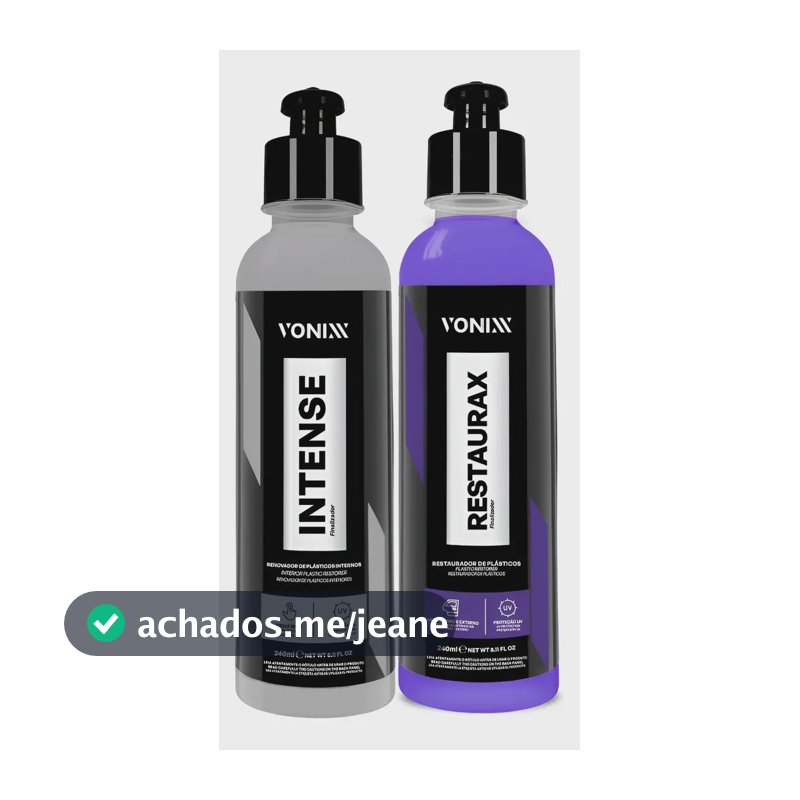 Kit Restaurador Plásticos Automotivo Externo E Interno Vonixx 1 Restaurax 240ml + 1 Intense 240ml