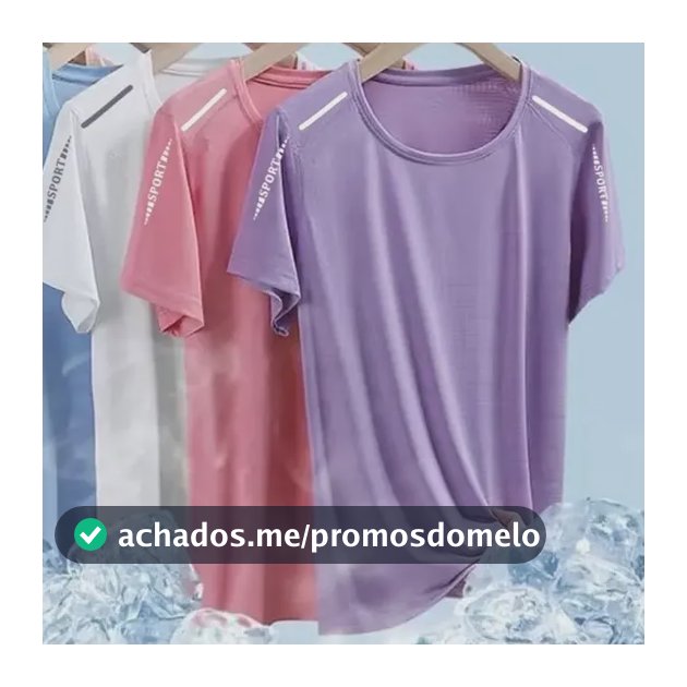 Kit 1-3 Camisetas Femininas Manga Curta Secagem Rápida