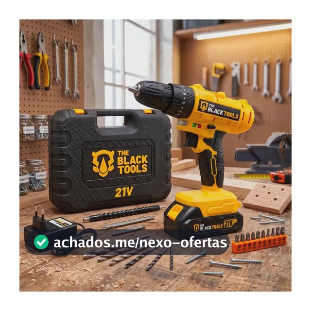 Parafusadeira Furadeira 21v 2 Baterias Profissional Bivolt Amarelo 127/220v 50/60hz
