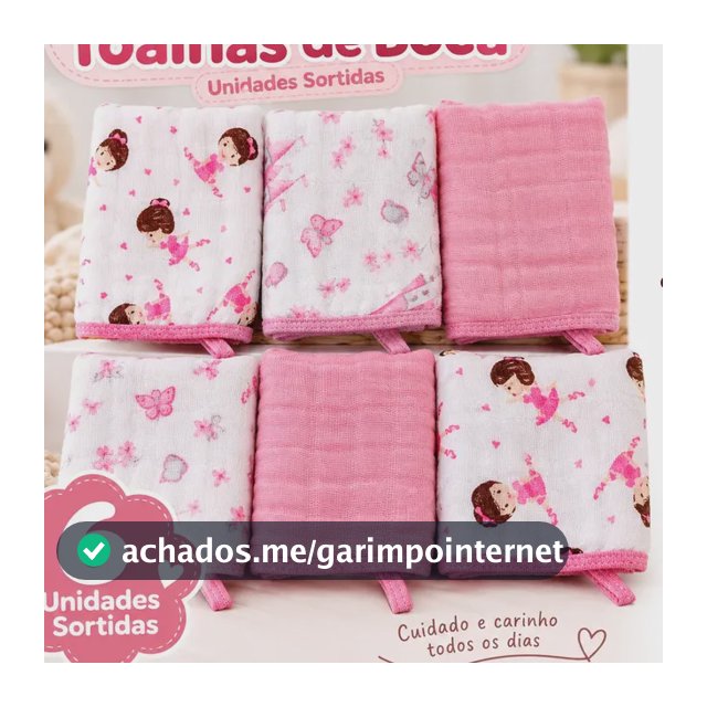 Kit 6 Toalha De Boca Paninho Bebe Fralda Soft Algodão Dupla