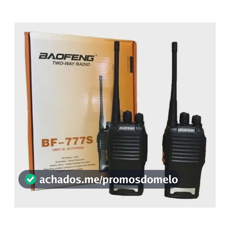 Radio Comunicad Baofeng Bf-777s 16 Canais 5w 6km Uhf/vhf/fm Preto