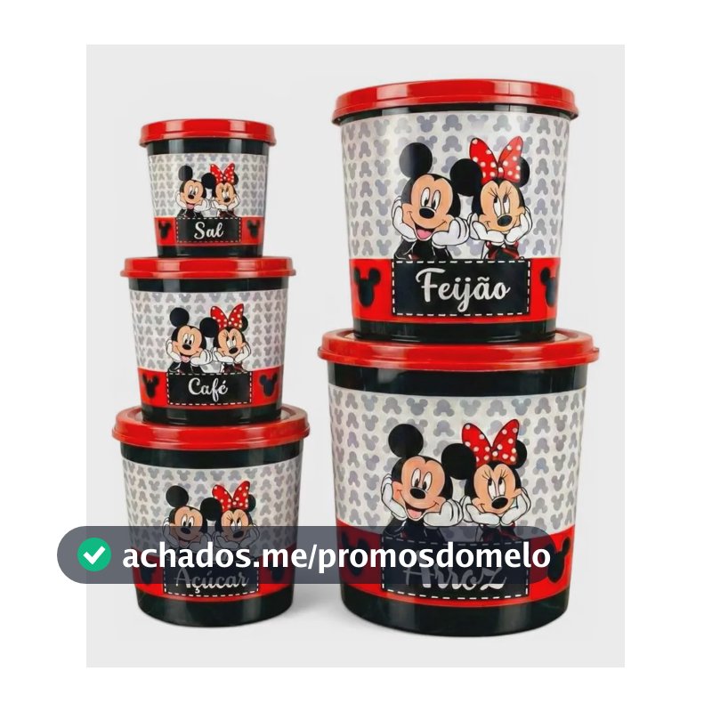 Jogo De Mantimentos Mickey C/5 Peças