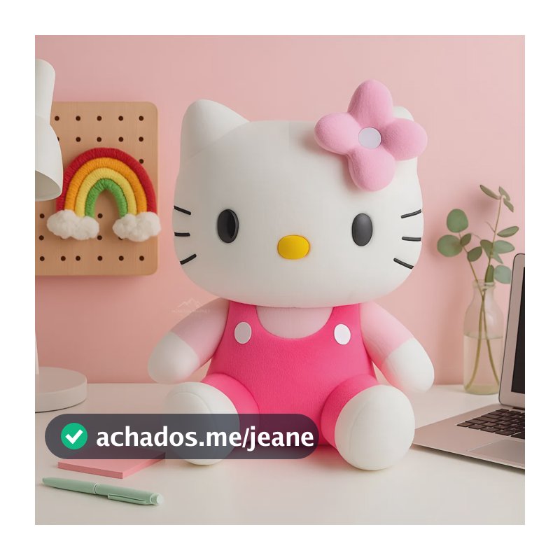 Brinquedo De Pelúcia Hello Kitty Gatinha Fofinha Kawaii Rosa
