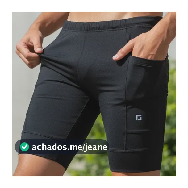 Shorts De Compressão P/ Corrida Masculino C/ Bolsos Laterais