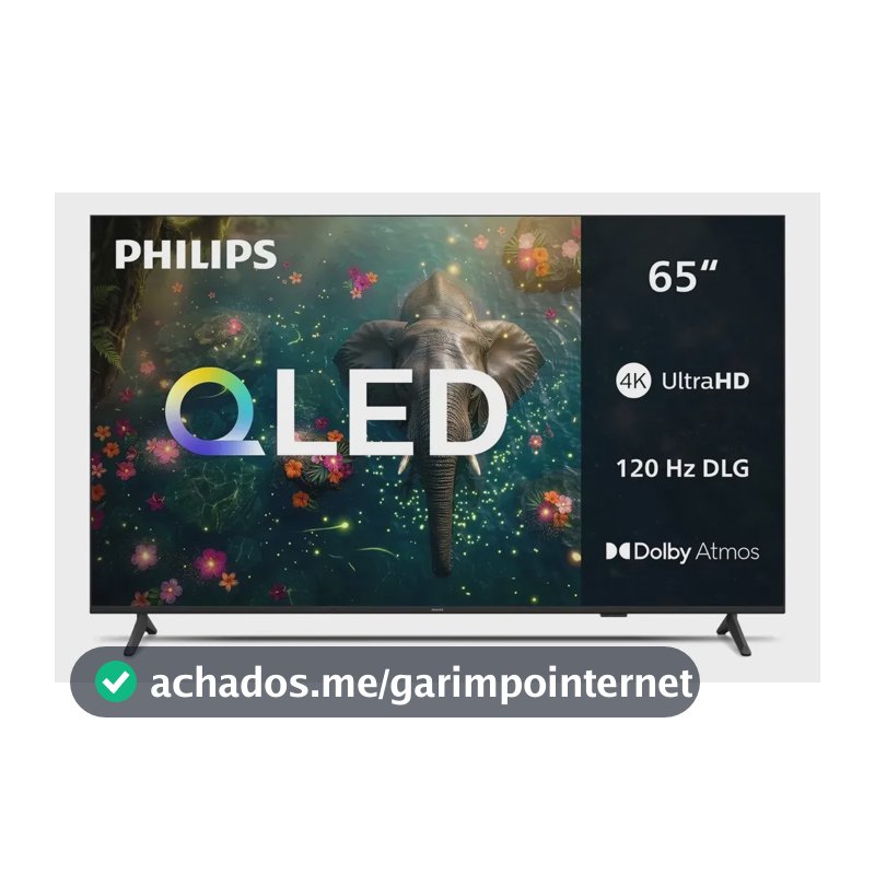 Smart TV Philips 65 polegadas QLED 4K UHD Wi-Fi Bluetooth 120 Hz DLG HDR10+ 65PQG7811/78