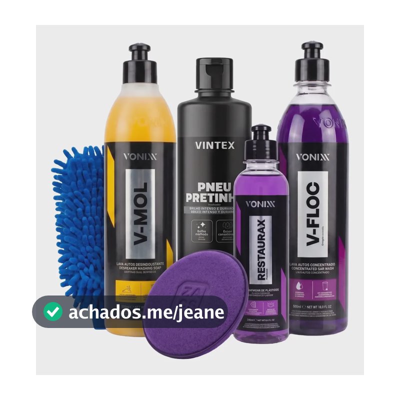 Kit Lavagem Automotiva Completa Vonixx Shampoo Neutro