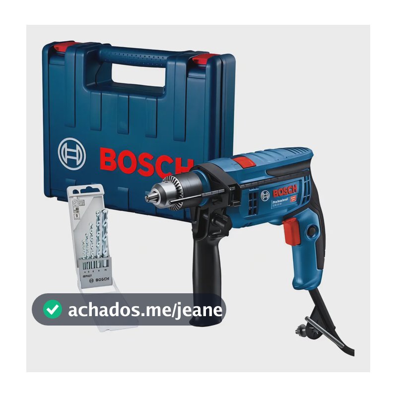 Furadeira De Impacto 1/2 750w Maleta 5 Brocas Gsb13re Bosch Cor Azul