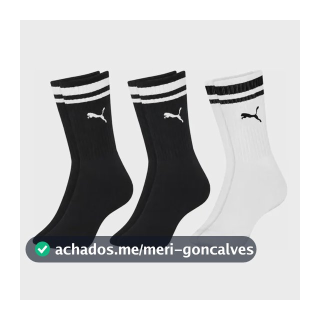 Kit 3 Pares Meias Puma Cano Alto Longo Academia Original