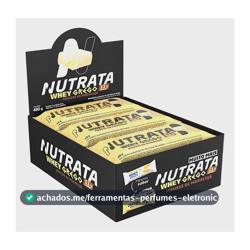 Barra de proteínas Nutrata WHEY Grego 40G sabor Mousse de maracujá x 480g 12 un