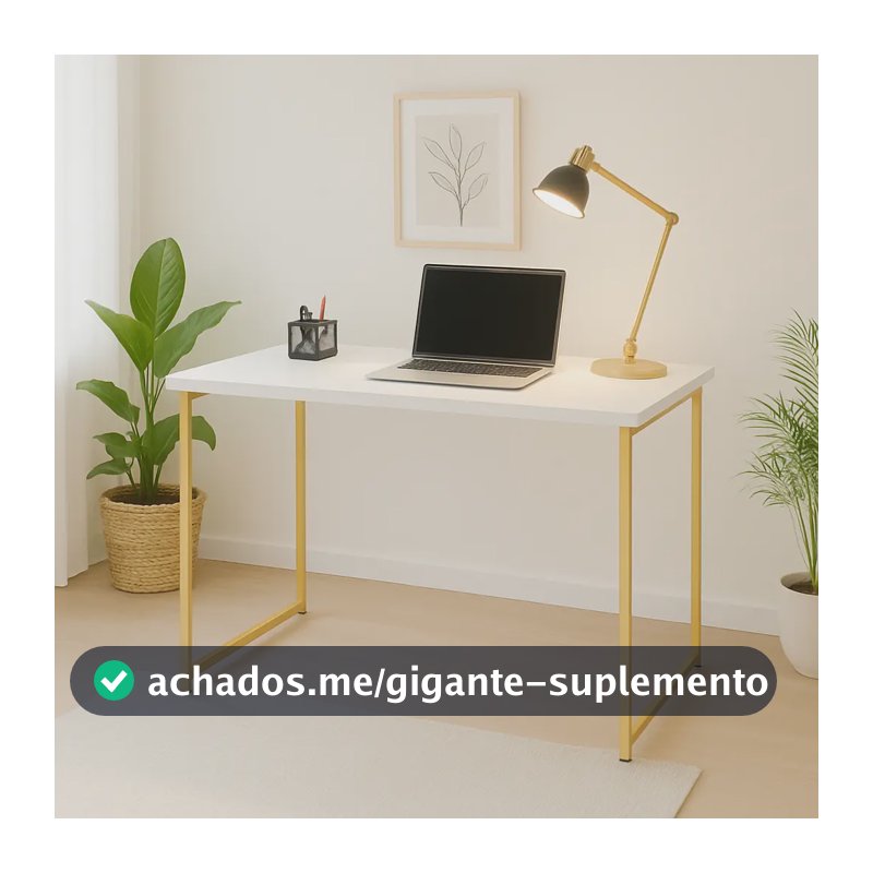 Escrivaninha Industrial 90cm Mesa Estudo Aparador  Aço Mdf