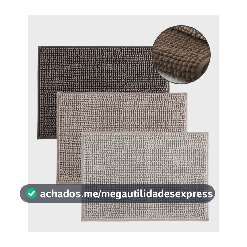Kit 3 Tapetes De Banheiro Microfibra Bolinha Antiderrepante Cor Sortido